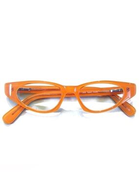 NEW +2.50 Acetate Reading Glasses Cat Eye Orange Kiwi Unique Retro Vintage 1990s